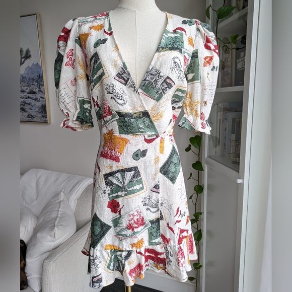 Reformation Carmelo Wrap Dress Vacaciones - Picture 1 of 10